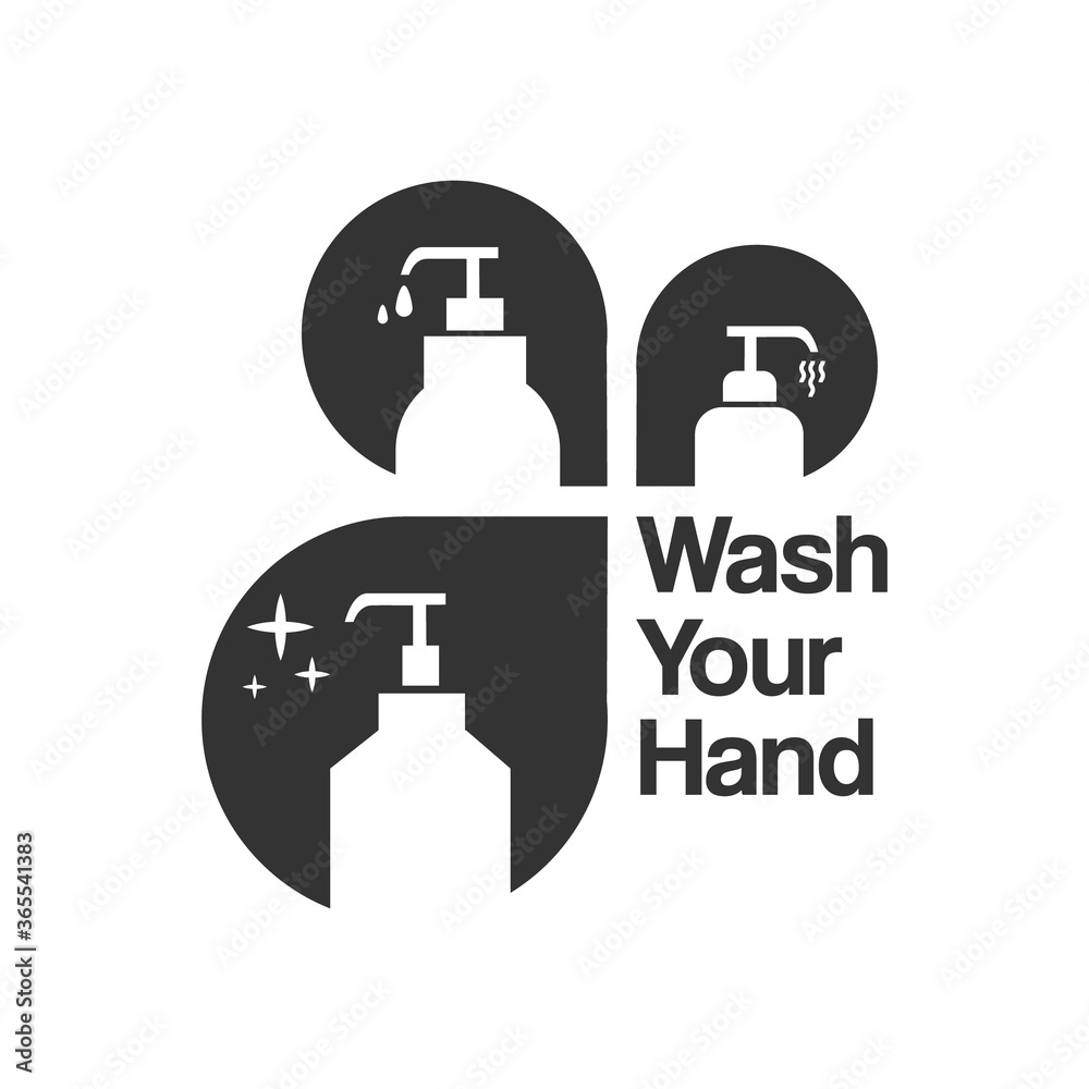 wash your hands banner design template on black and white wash your hands banner design template on black and white
