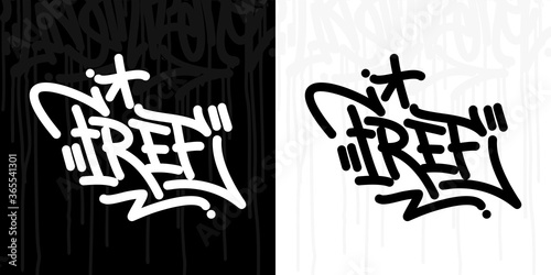 Abstract Hip Hop Hand Written Graffiti Style Word Free Vector Illustration Art