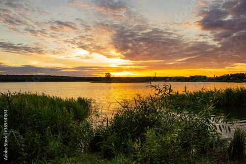 sunset on the lake