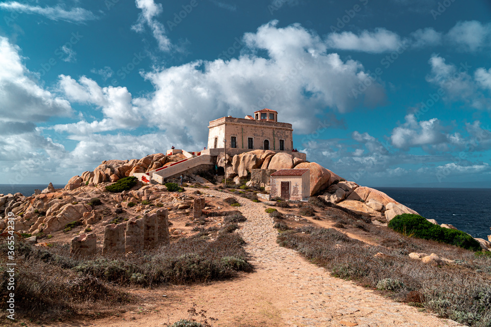 The old observation point near to the lighthouse of Capo Testa, in northern Sardinia