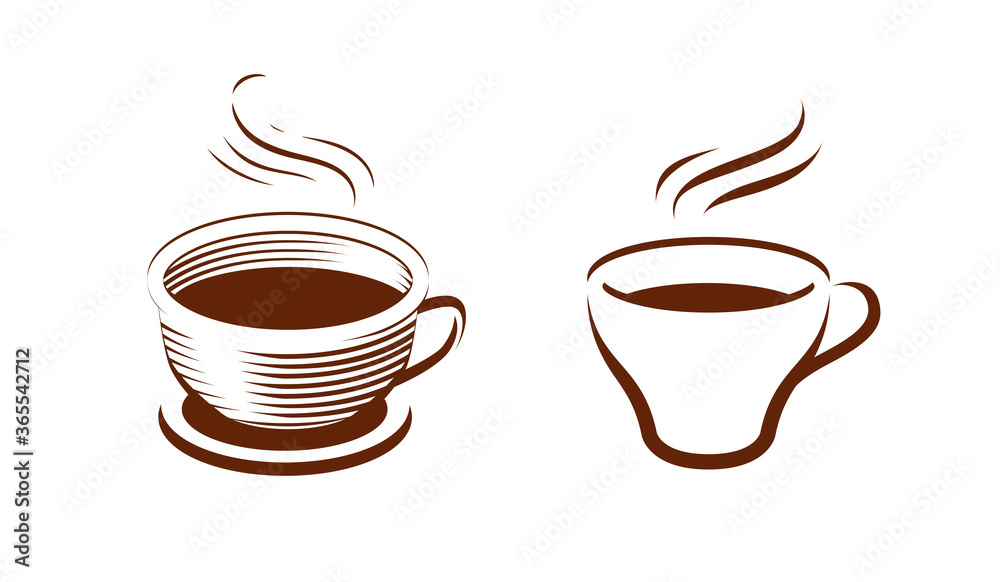 Obraz premium Cup coffee symbol. Cafe, drink, food concept