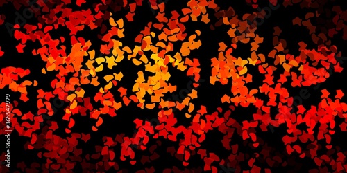 Dark orange vector texture with memphis shapes.