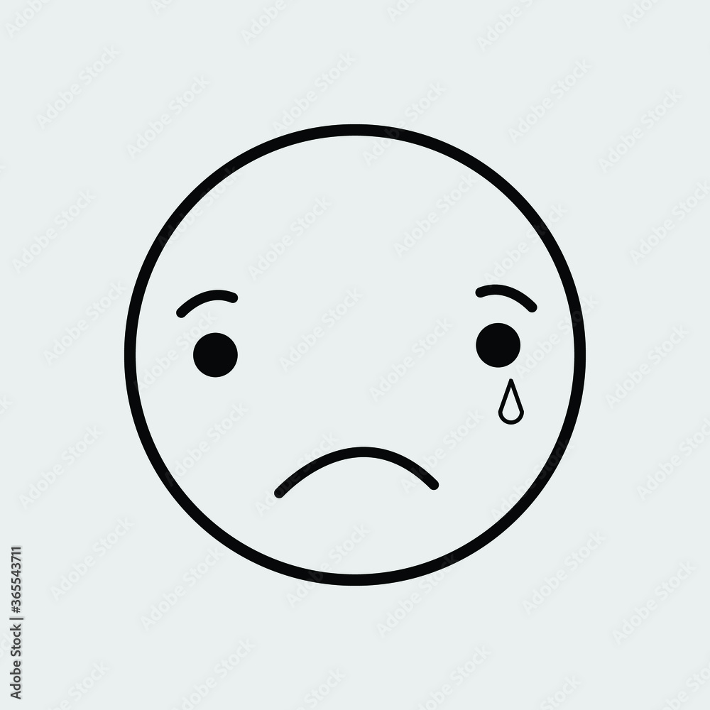 Fototapeta premium sad round emoji vector design