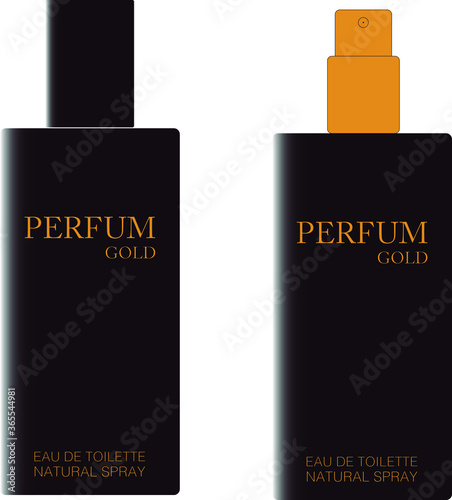 Vector envase de perfume sobre fondo. blanco