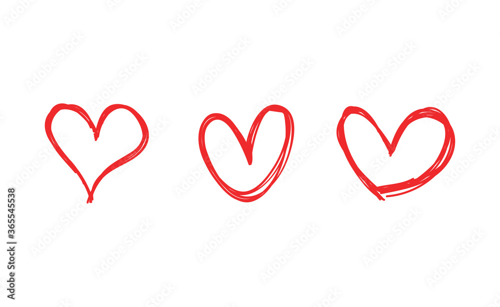 Heart doodles collection. Hand drawn hearts. Vector illustration set. Heart doodles collection. Hand drawn hearts. Vector illustration set.