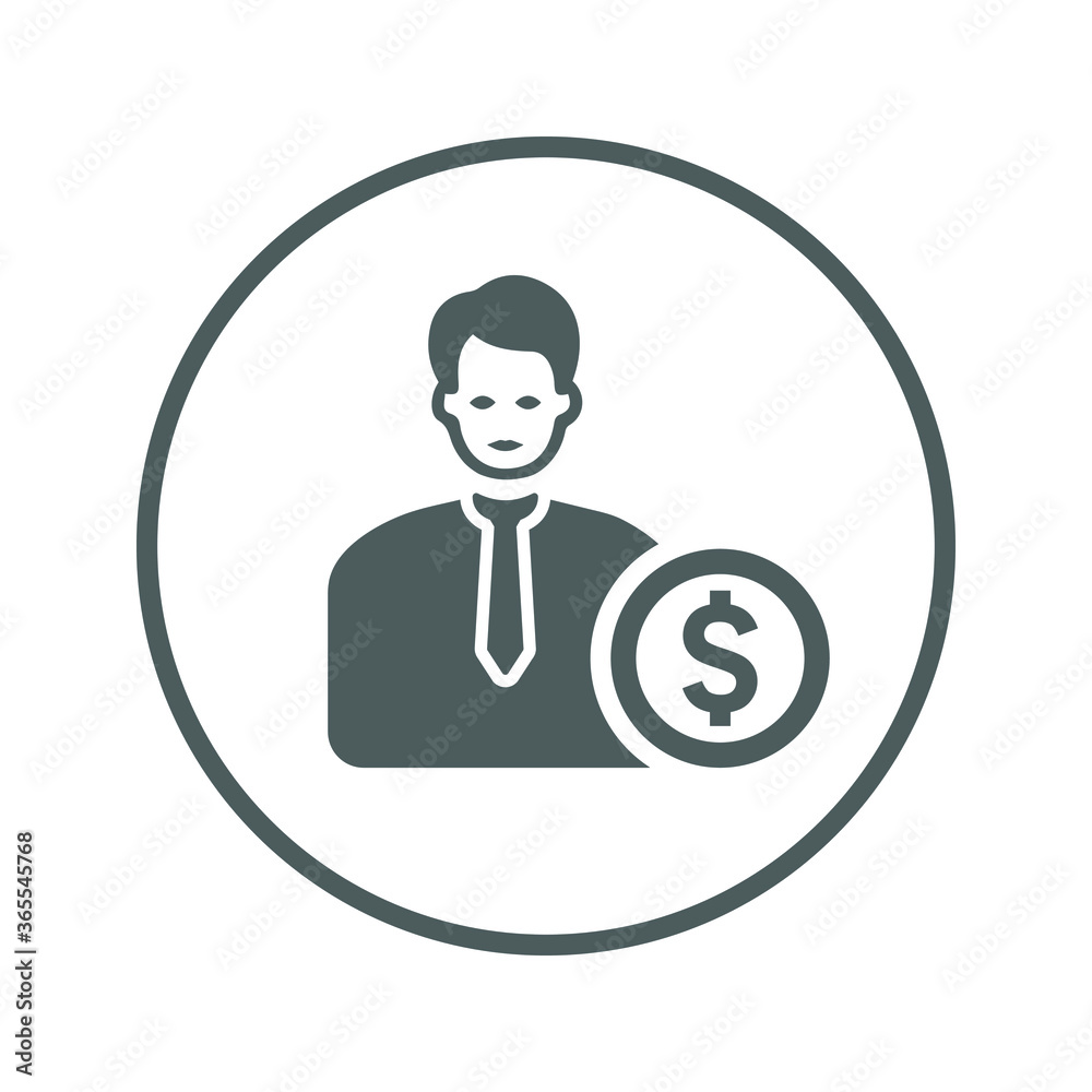 Fototapeta premium Businessman, investor icon / gray color