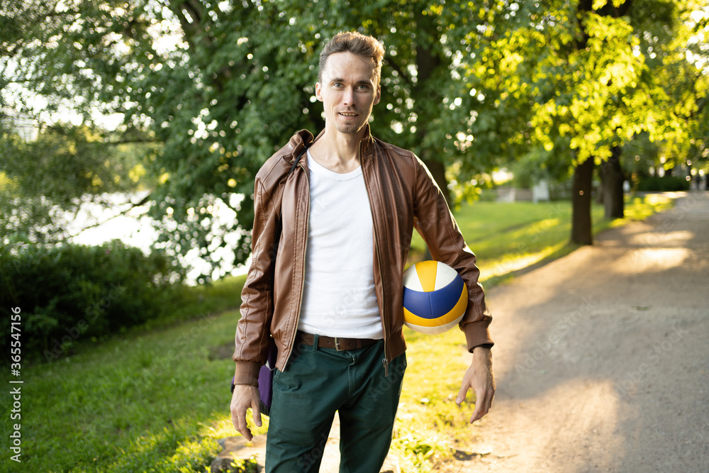 Portrait of a guy with a volleyball Portrait of a guy with a volleyball