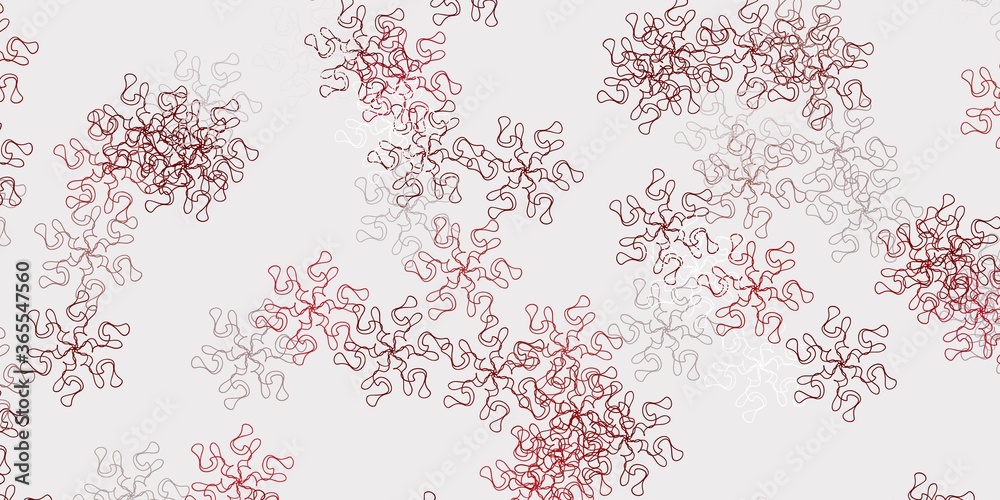 Light red vector doodle pattern with flowers. Light red vector doodle pattern with flowers.