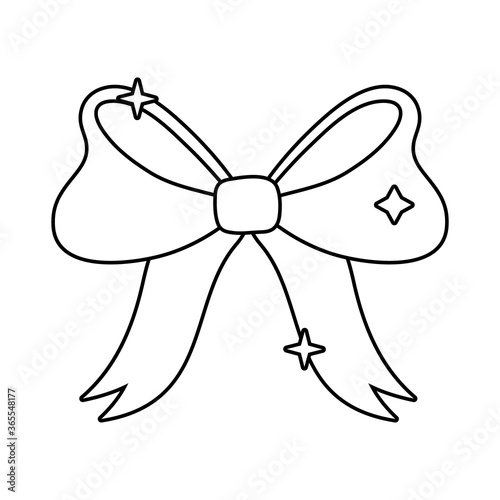 cute bow ribbon line style icon © Gstudio