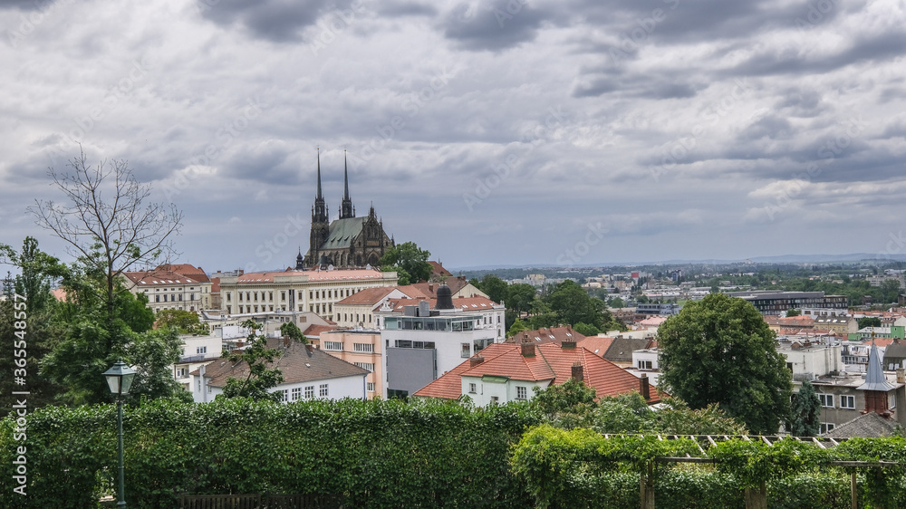 Cathedral of St. Peter & Paul as seen from Spilberk Castle, Brno, South Moravia, Czech Republic