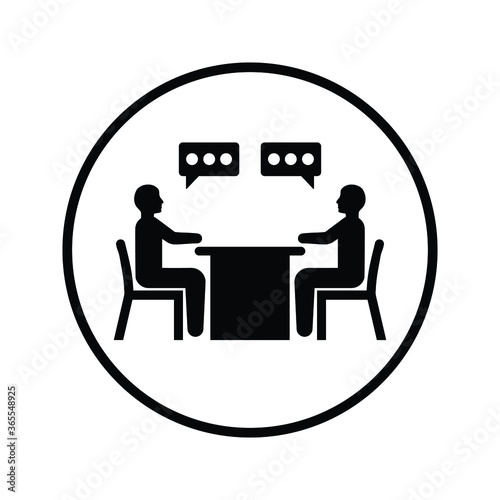 Business conversation icon / black color