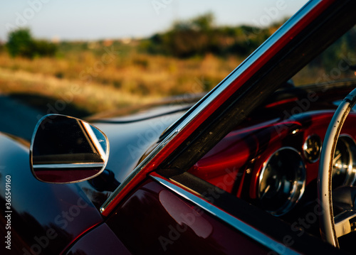 Classic oldtimer vintage car (red coupe) 