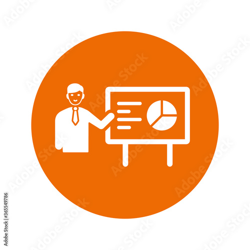 Business presentation icon / orange version