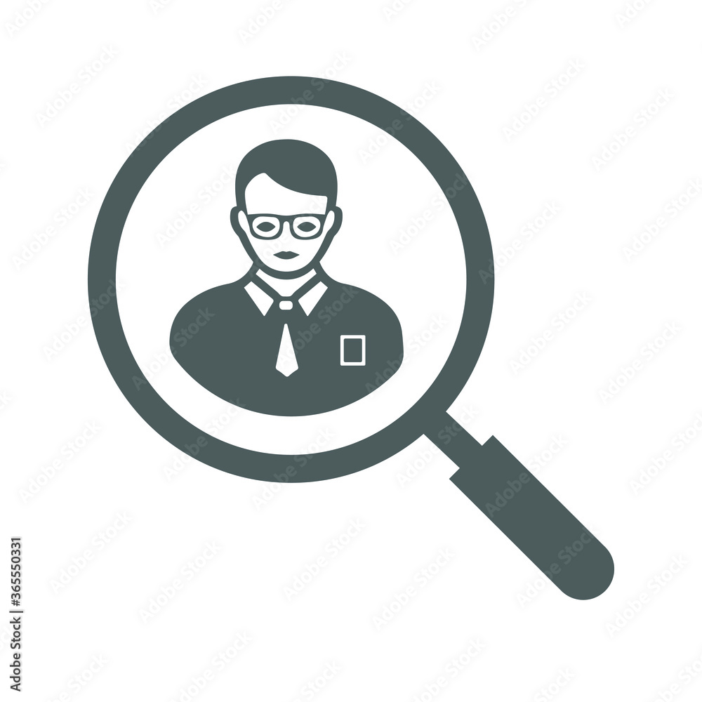 Employee, job, gray search icon Employee, job, gray search icon