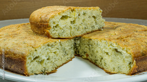 Schilderij op canvas dill cheese salty cake