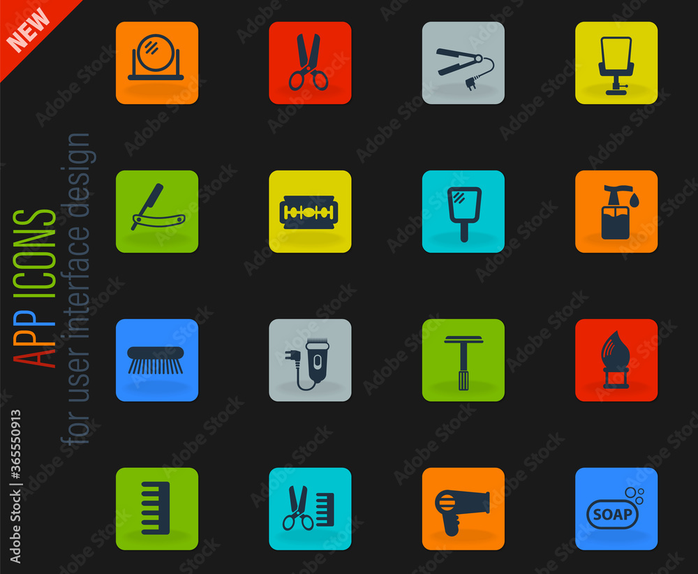 Barbershop simply icons