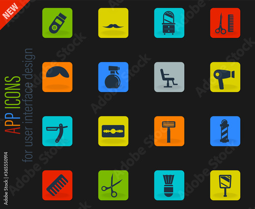 Barbershop simply icons