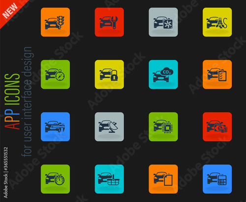 car service icon set