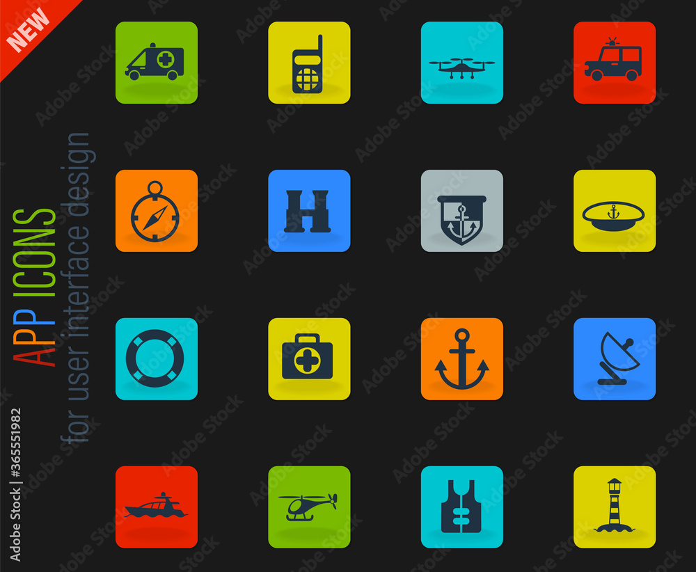 coastguard icon set coastguard icon set
