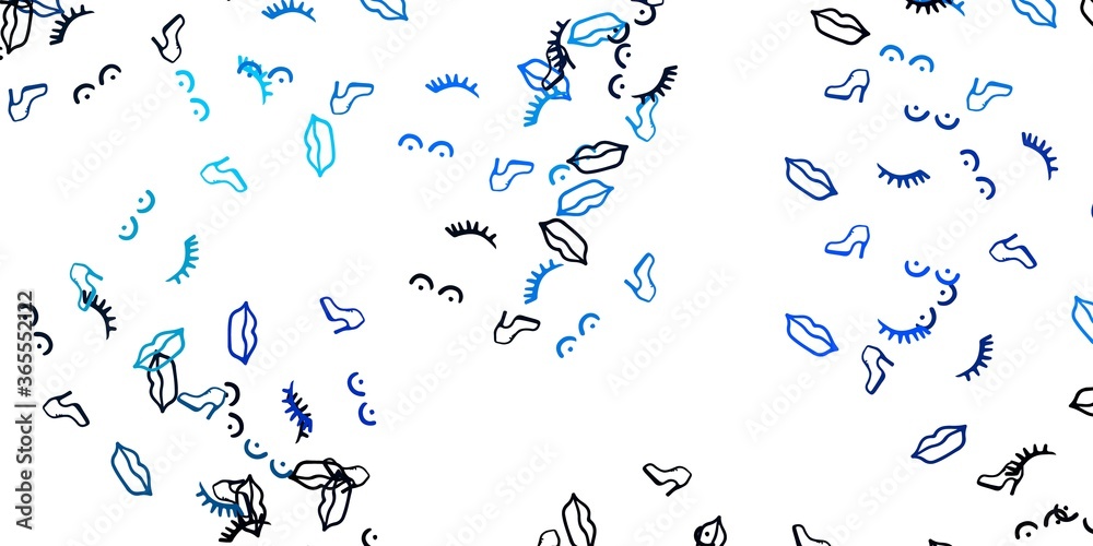 Obraz premium Light Blue, Green vector texture with women's rights symbols.