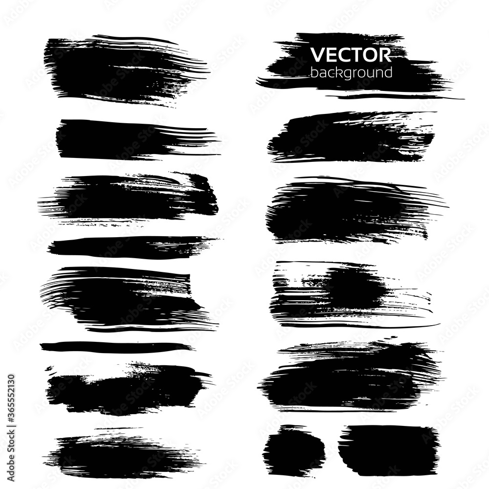 Abstract black textured strokes isolated on white background Abstract black textured strokes isolated on white background