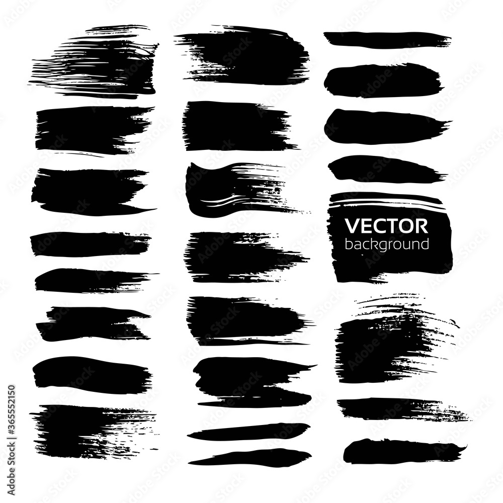 Abstract black textured strokes of dry paint on white background Abstract black textured strokes of dry paint on white background