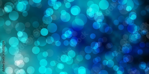 Light BLUE vector backdrop with dots. Abstract decorative design in gradient style with bubbles. Pattern for websites.
