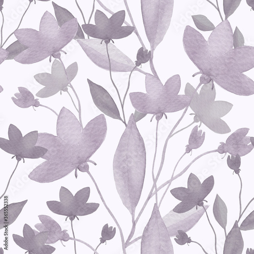 Woven lilac flowers seamless pattern