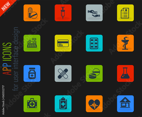 drug store icon set