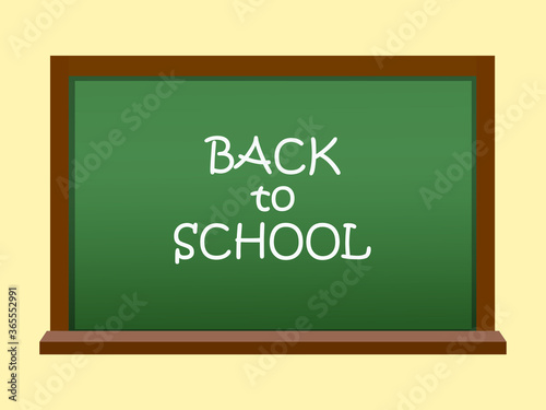 School board on a yellow background.Vector illustration. Back to school
