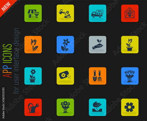 flowers icon set