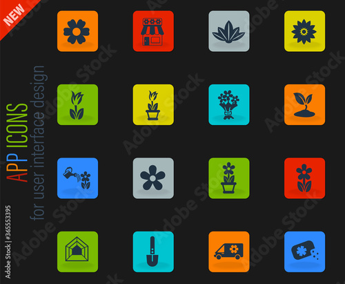 flowers icon set