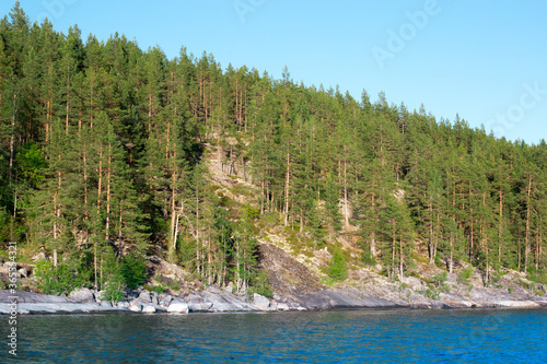 Ladoga Lake with Stone Embankment in Sortavala © Tetiana