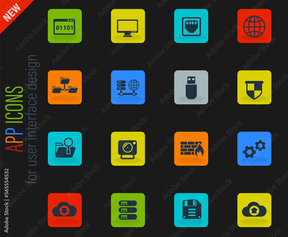 hosting provider icon set hosting provider icon set
