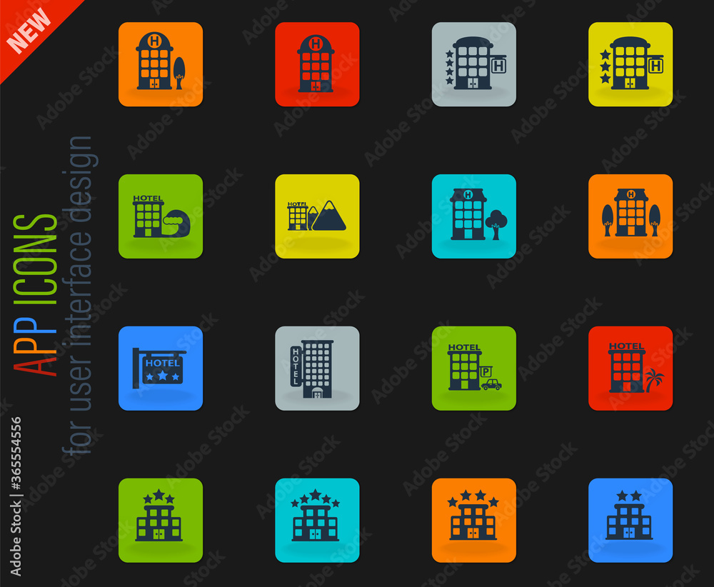 hotel icon set