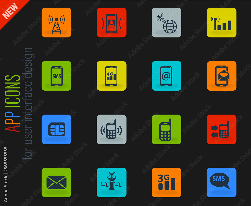 mobile connection icon set mobile connection icon set