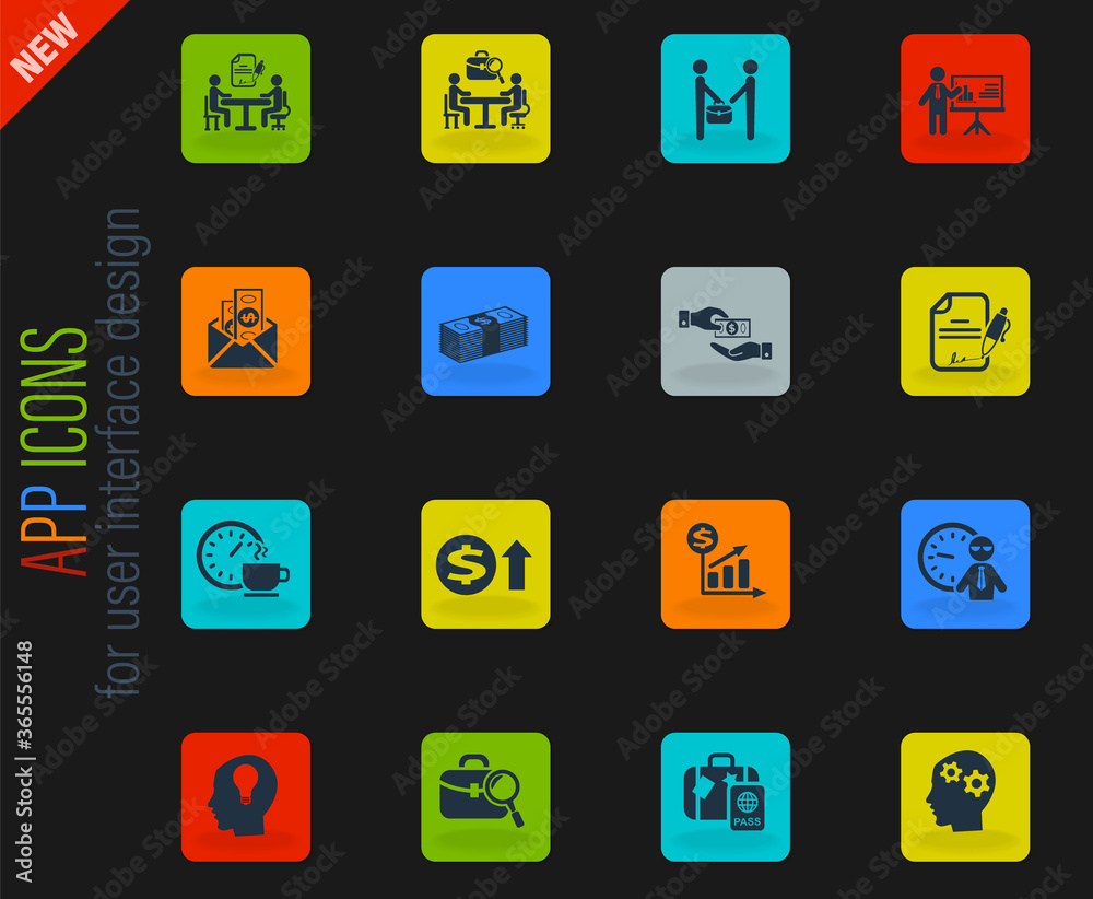 office life icon set