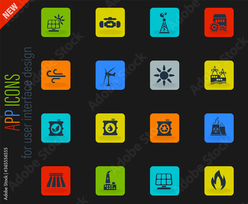 Power generation industry icons