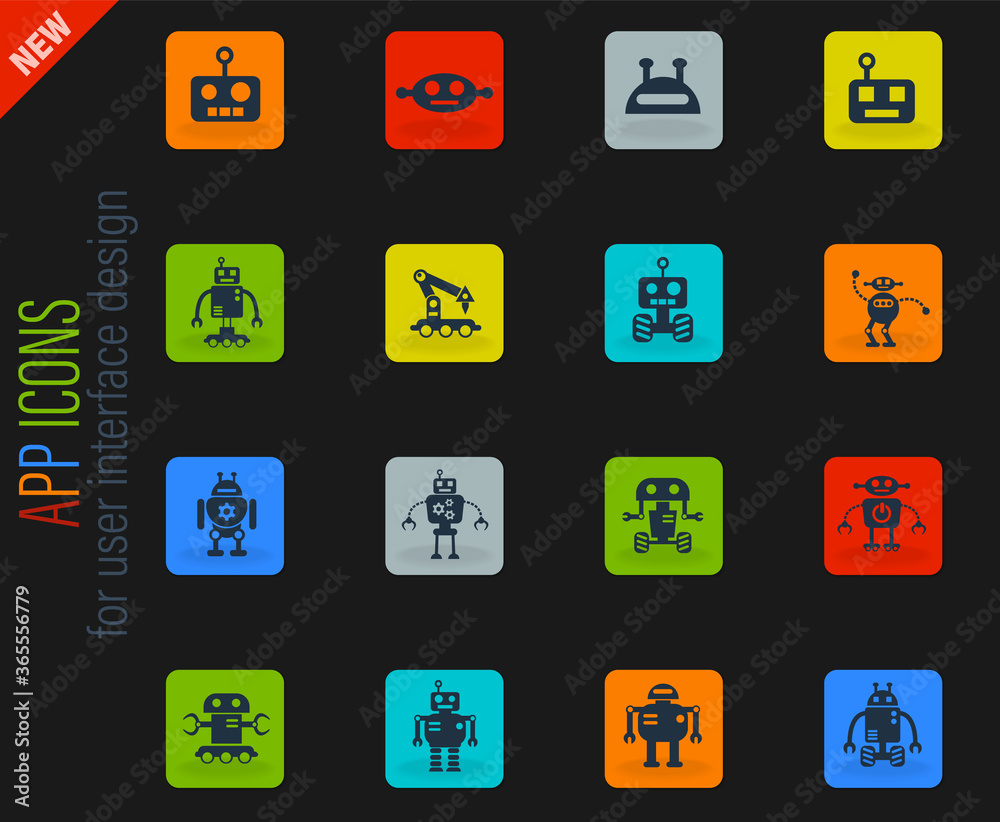 robots icon set robots icon set