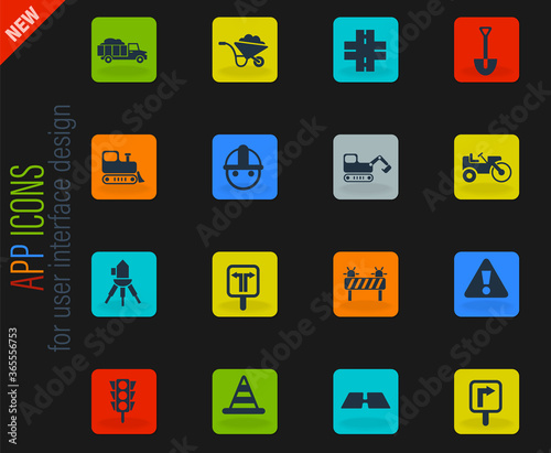 road repairs icon set