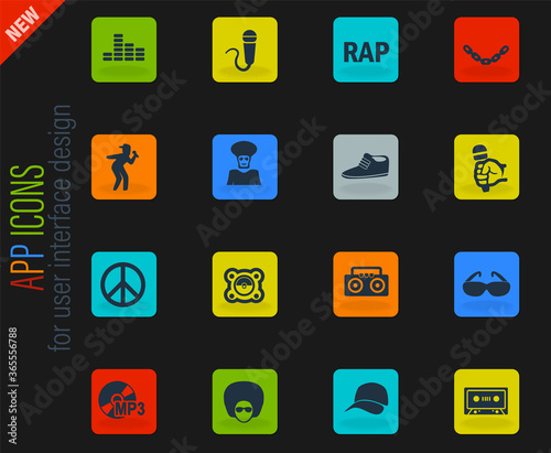 rap icon set