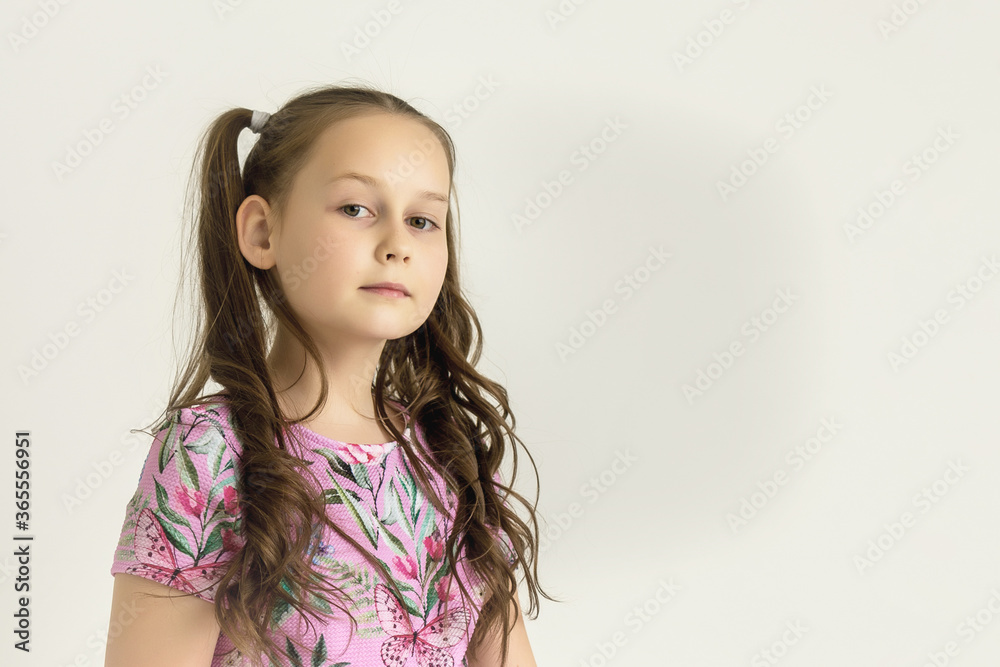 Portrait of a little girl close-up.Isolated. Portrait of a little girl close-up.Isolated.