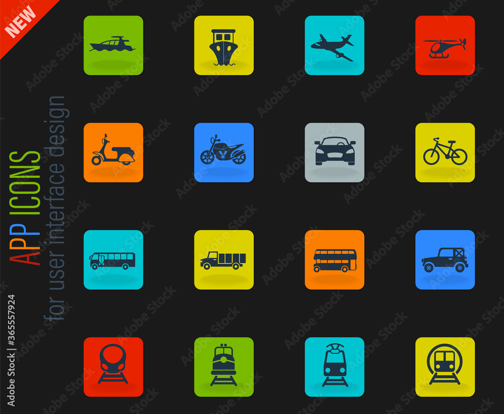 transport icon set transport icon set
