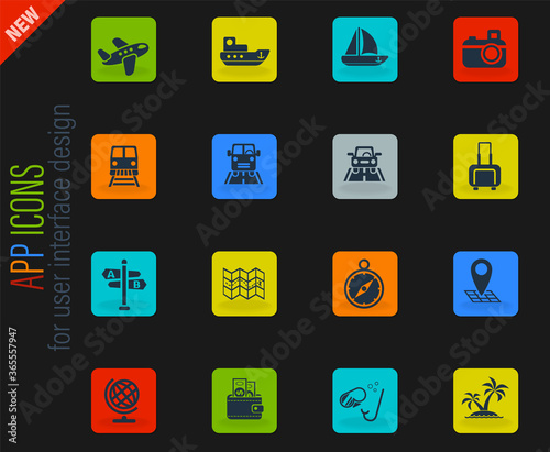 travel icon set