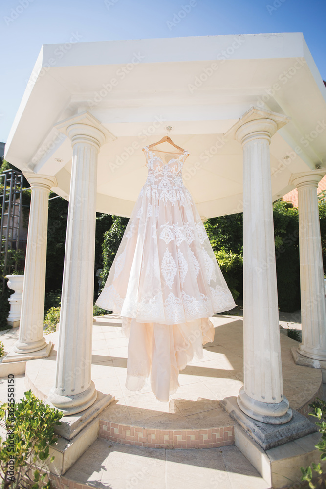 Wedding dress hanging