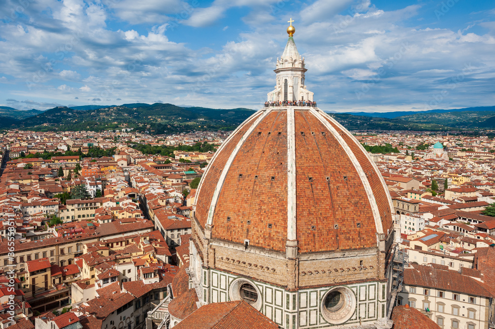 View on Duomo in Florence from Giotto's Campanile, Italy