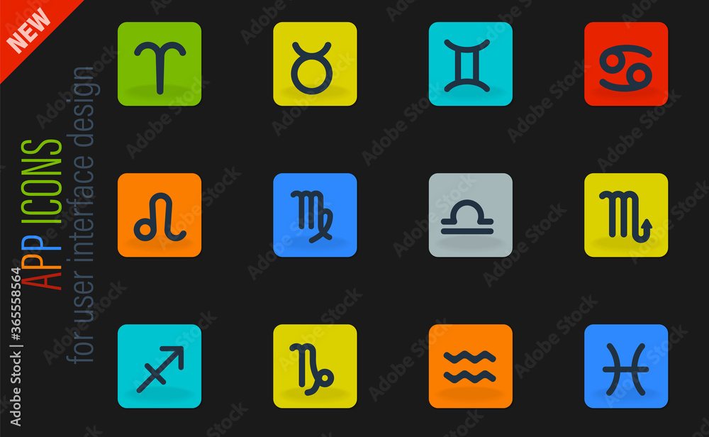 zodiac icons set zodiac icons set