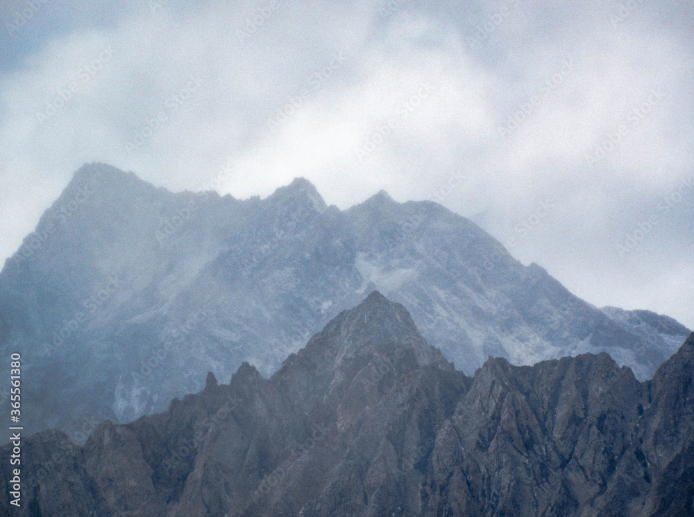 mountains in the clouds