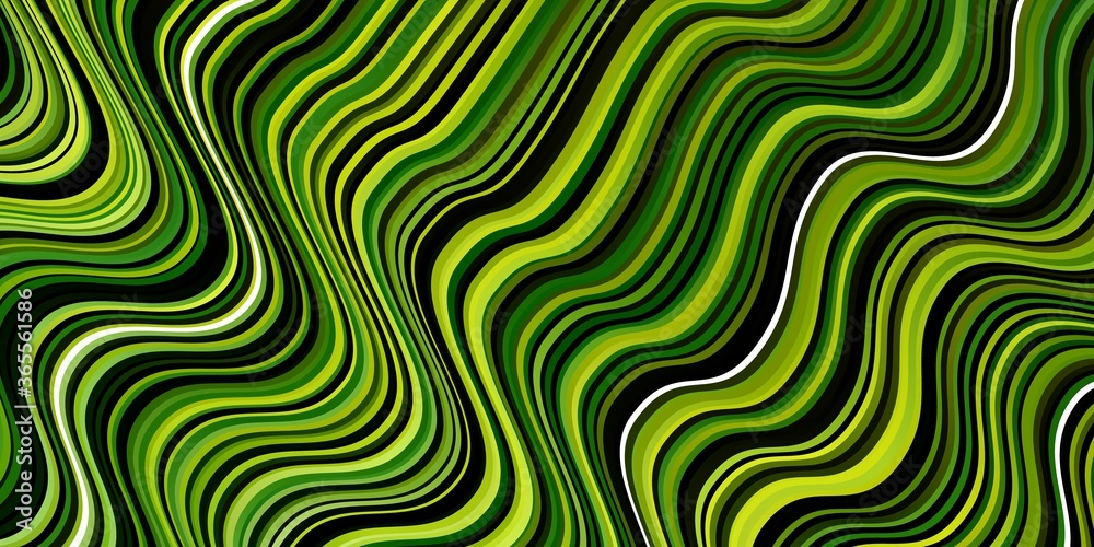 Light Green, Yellow vector background with bent lines. Abstract gradient illustration with wry lines. Pattern for websites, landing pages.