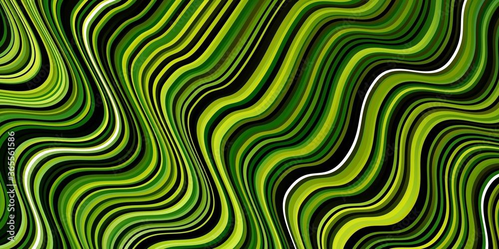 Fototapeta premium Light Green, Yellow vector background with bent lines. Abstract gradient illustration with wry lines. Pattern for websites, landing pages.